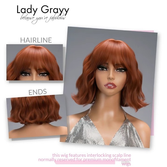 Auburn (Sunwashed Cherry) 9-inch Wavy Bob Wig - Picture 6 of 7